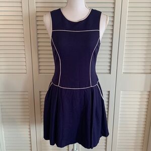 Cynthia Steffe Sleeveless Dress Women’s Blue with White Piping Stretch Size 6